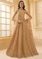 Net Beige Wedding Wear Stone Work Lehenga Choli